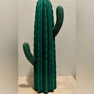Ceramic cactus statue. 13”